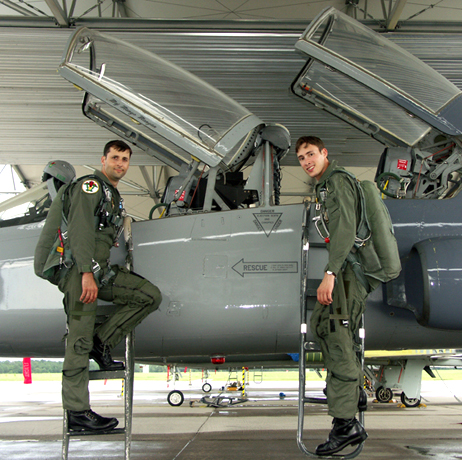 Adam as he gets ready to fly a T-38 with the USAF. 