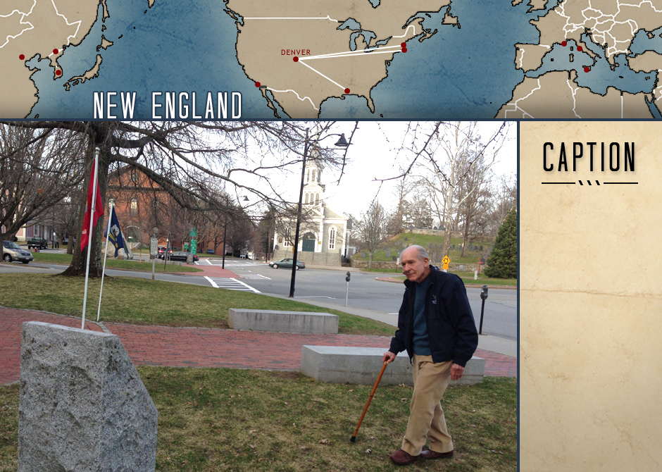 Devotion research tour: Tom Hudner walks in Concord, MA. 